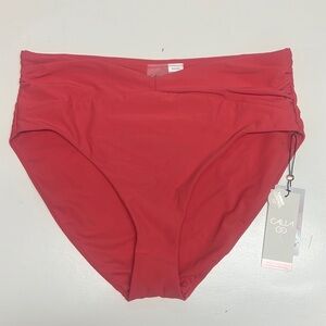 NWT - CALIA SHIRRED V FRONT BATHING SUIT BOTTOM, L